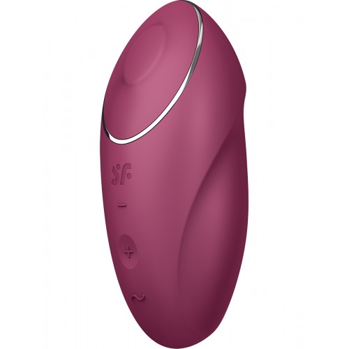 Клиторальный вибростимулятор с пульсацией Satisfyer Tap And Climax 1 бордовый