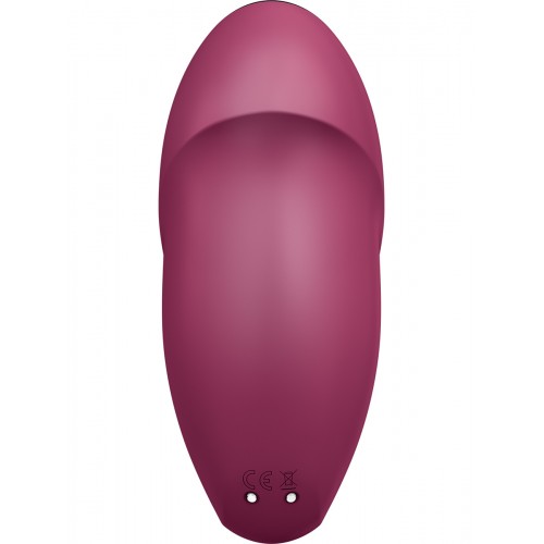 Клиторальный вибростимулятор с пульсацией Satisfyer Tap And Climax 1 бордовый