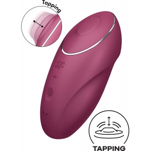Клиторальный вибростимулятор с пульсацией Satisfyer Tap And Climax 1 бордовый (иной угол)