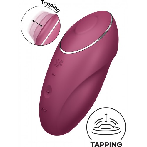 Клиторальный вибростимулятор с пульсацией Satisfyer Tap And Climax 1 бордовый
