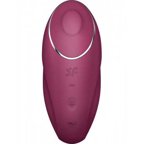 Клиторальный вибростимулятор с пульсацией Satisfyer Tap And Climax 1 бордовый