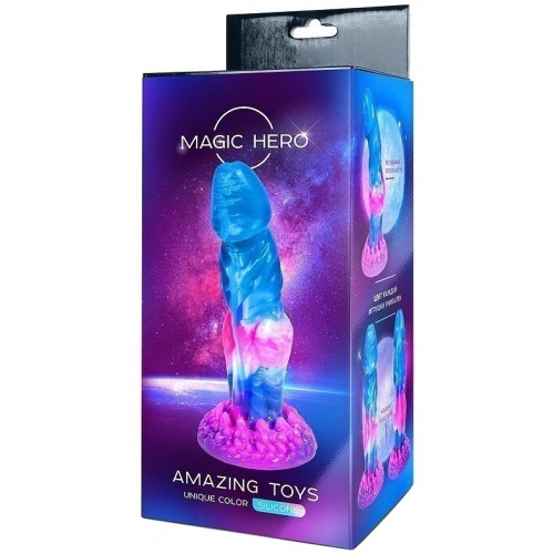 Разноцветный фаллос с ярко выраженной головкой Magic Hero 22 см