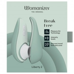 Бесконтактный вакуумно-волновой стимулятор клитора Womanizer Liberty 2 мятный (иной угол)