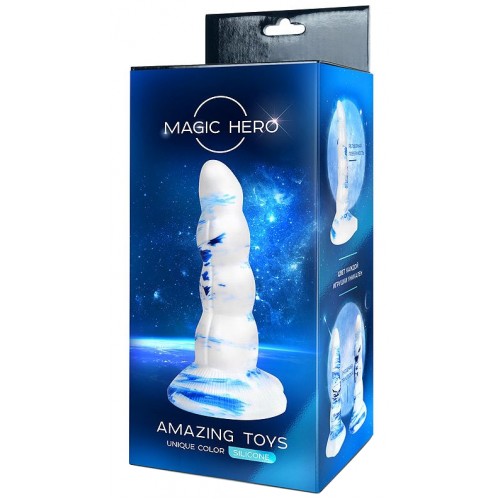 Оригинальный рельефный фаллоимитатор Magic Hero 20 см