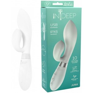 Перезаряжаемый вибратор Ideep PRO Juna белый 