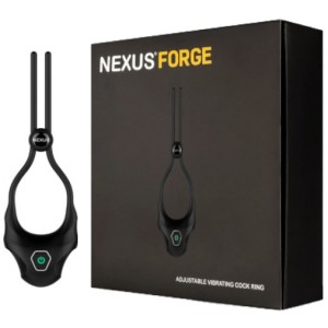 Эрекционное кольцо с вибрацией Nexus Forge черное