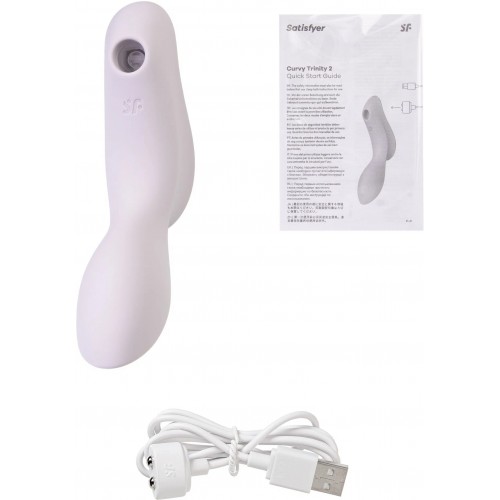 Вакуумный вибростимулятор для клитора и точки G Satisfyer Curvy Trinity 2 сиреневый
