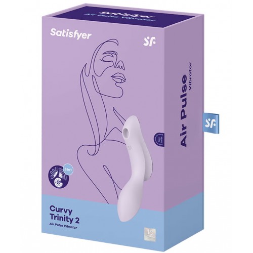 Вакуумный вибростимулятор для клитора и точки G Satisfyer Curvy Trinity 2 сиреневый