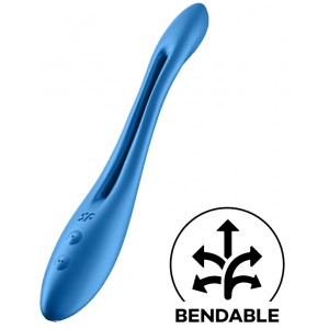 Многофункциональный вибратор для пар с гибкой основой Satisfyer Elastic Game голубой (иной угол)
