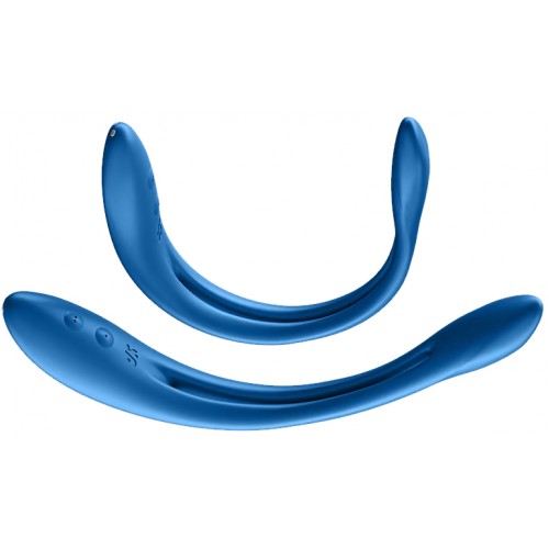 Многофункциональный вибратор для пар с гибкой основой Satisfyer Elastic Game голубой