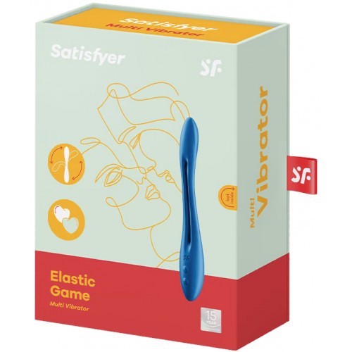Многофункциональный вибратор для пар с гибкой основой Satisfyer Elastic Game голубой
