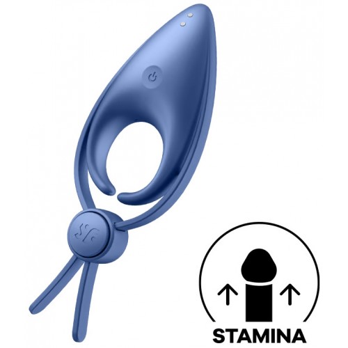 Эрекционное кольцо-лассо с вибрацией Satisfyer Sniper синее