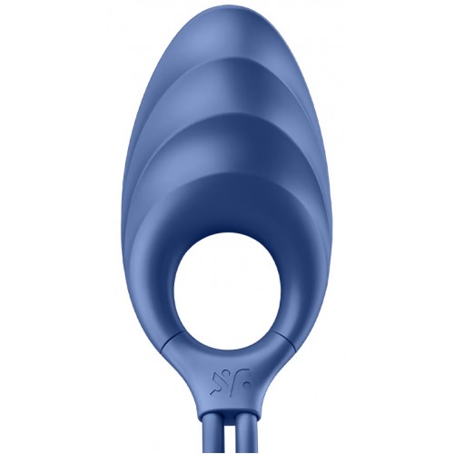 Эрекционное кольцо-лассо с вибрацией Satisfyer Swordsman синего цвета