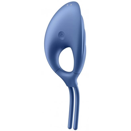 Эрекционное кольцо-лассо с вибрацией Satisfyer Swordsman синего цвета