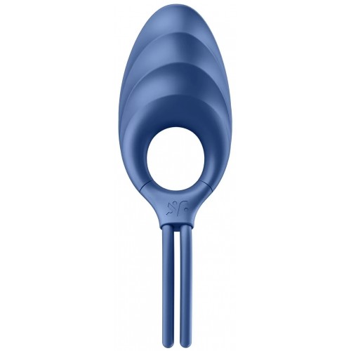 Эрекционное кольцо-лассо с вибрацией Satisfyer Swordsman синего цвета