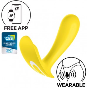 Вагинальный смарт-стимулятор для ношения Satisfyer Top Secret желтый (иной угол)