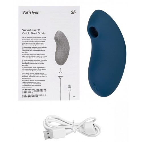 МЯГКАЯ ВАКУУМНАЯ УПАКОВКА Вакуумно-волновой стимулятор клитора с вибрацией Satisfyer Vulva Lover 2 синий