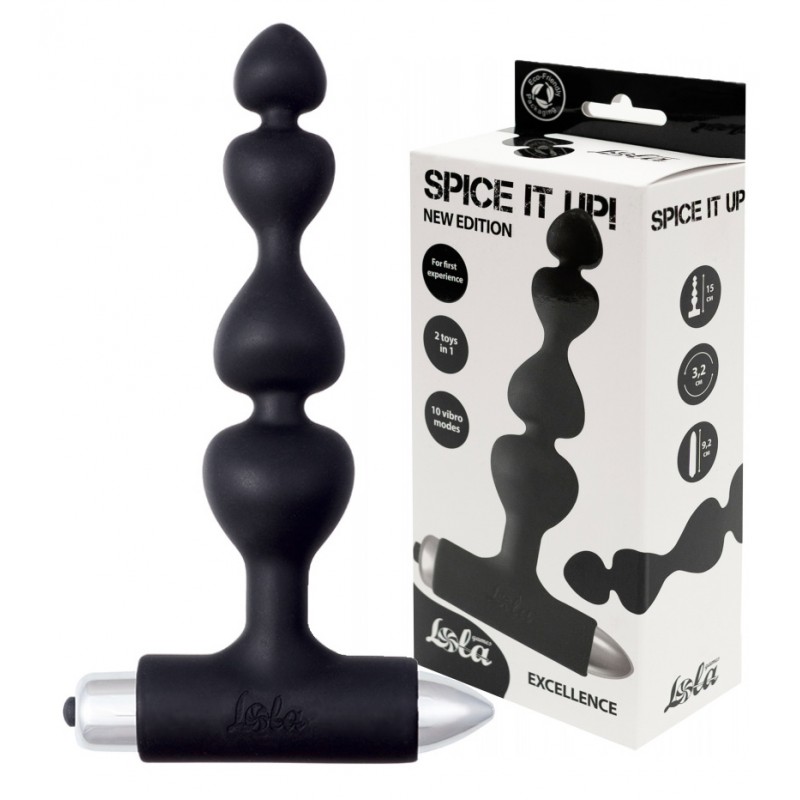 Анальная цепочка с вибрацией Spice It Up New Edition Excellence черная