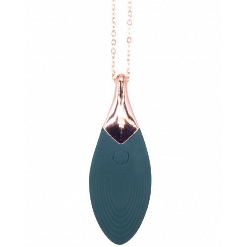 Кулон-вибростимулятор на золотой цепочке Liberty Leaf Green