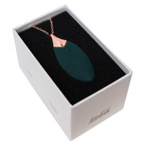 Кулон-вибростимулятор на золотой цепочке Liberty Leaf Green