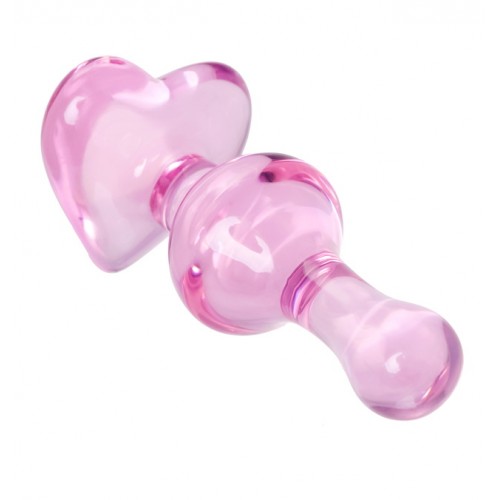 Cтеклянная анальная втулка Sexus Glass розового цвета 10 см