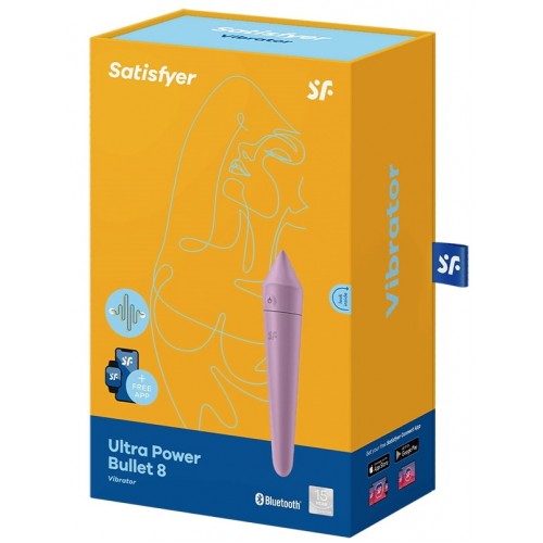 Универсальный смарт-стимулятор Satisfyer Ultra Power Bullet 8 лиловый ДЕФОРМИРОВАННАЯ УПАКОВКА