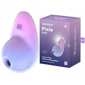 Вакуумно-волновой стимулятор с вибрацией Satisfyer Pixie Dust лилово-розовый