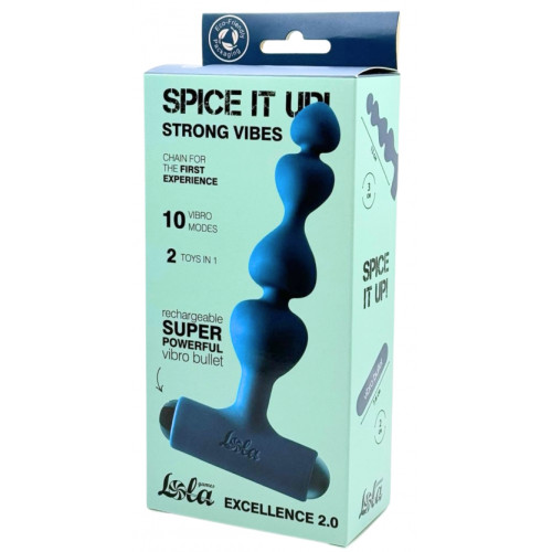 Анальная цепочка с перезаряжаемой вибропулей Spice it Up Excellence