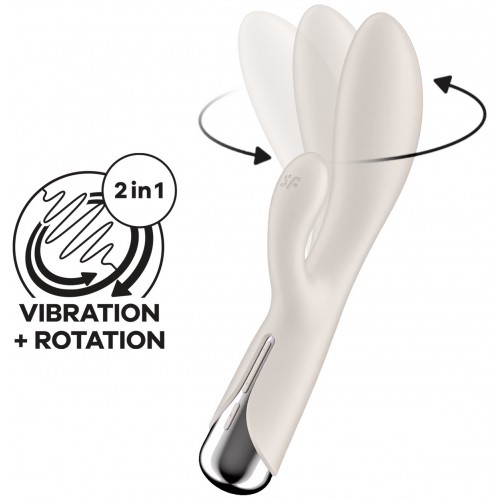 Вибратор для точки G с клиторальным стимулятором и ротацией Satisfyer Spinning Rabbit 1 Beige