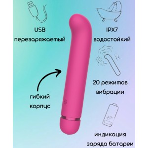 Перезаряжаемый вибратор для точки G Fantasy Flamie Pink (иной угол)