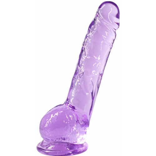 Прозрачный фаллос с мошонкой Intergalactic Luminous Purple