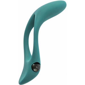 Эрекционное кольцо с двойной вибростимуляцией Pure Passion Stardust Green (иной угол)