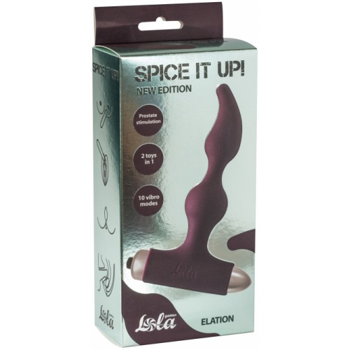 Анальная пробка с вибрацией Spice It Up New Edition Elation бордовая