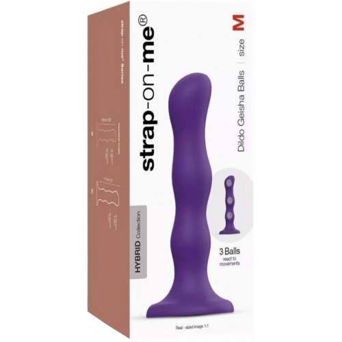 Фаллоимитатор Strap-On-Me Dildo Geisha Ball фиолетовый M 16,5 см