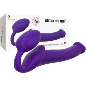Страпон Strap-On-Me Semi-Realistic гнущийся фиолетовый M 18 см