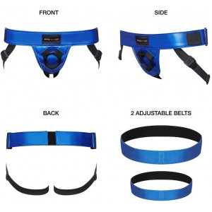 Трусики для страпона Strap-On-Me Harnais Curious голубой (иной угол)