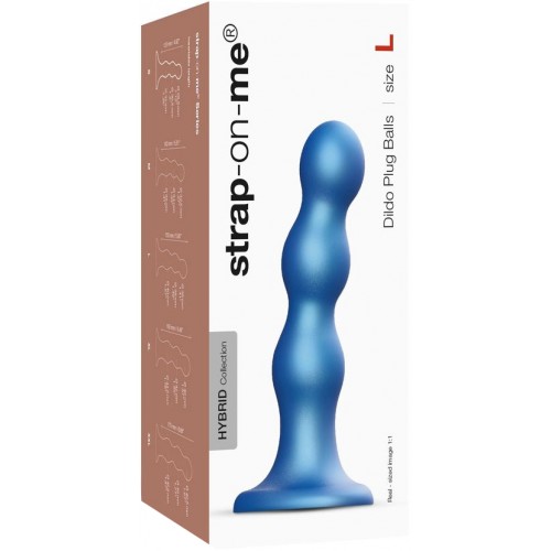 Фаллоимитатор Strap-On-Me Dildo Plug Balls синий L 16,5 см