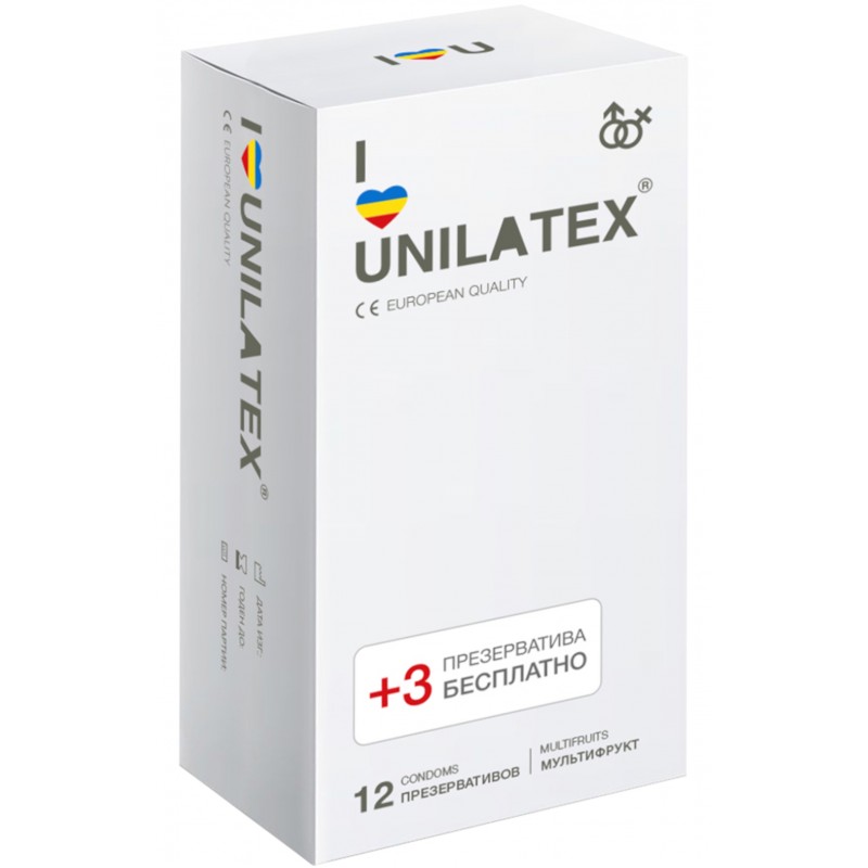 Цветные и ароматизированные презервативы Unilatex Multifruits 15 шт
