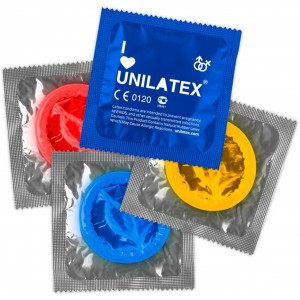 Цветные и ароматизированные презервативы Unilatex Multifruits 15 шт (иной угол)