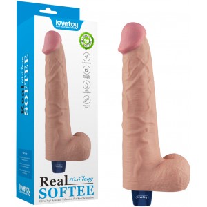 Классический вибратор с мошонкой Real Softee 27 см