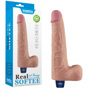 Классический вибратор с мошонкой Real Softee 26 см