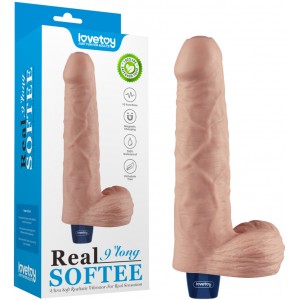 Классический вибратор с мошонкой Real Softee 23 см
