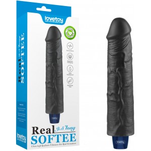 Классический черный вибратор Real Softee 24 см