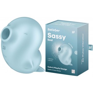 Вакуумно-волновой стимулятор с вибрацией Satisfyer Sassy Seal голубой