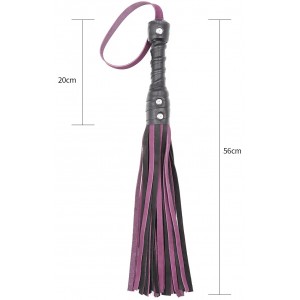 Классическая кожаная плеть фиолетовая 56 см (иной угол)