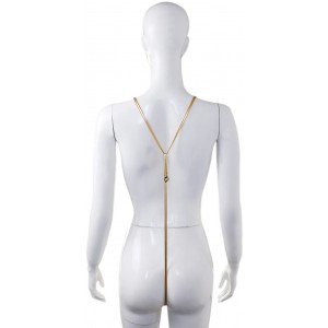 Волнующее золотое открытое боди (иной угол)