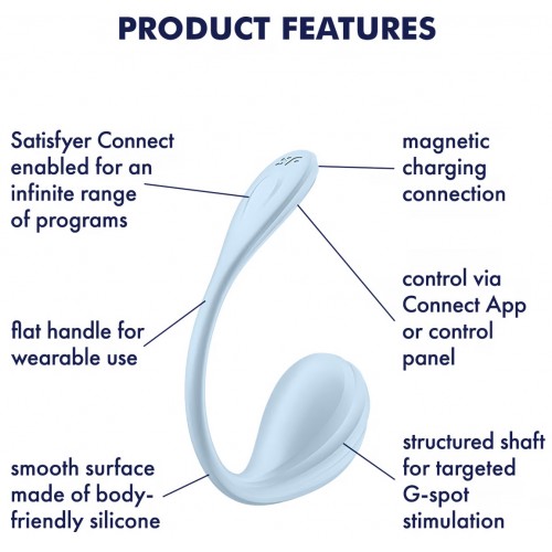 Мощный смарт-вибростимулятор Satisfyer Smooth Petal голубой