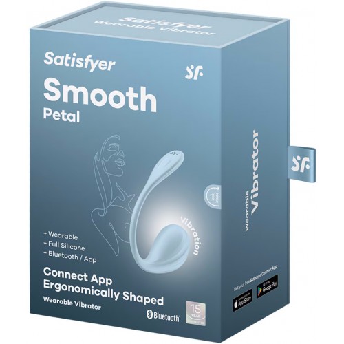 Мощный смарт-вибростимулятор Satisfyer Smooth Petal голубой