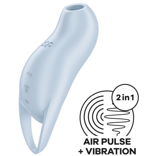 Вакуумно-волновой стимулятор клитора с вибрацией Satisfyer Pocket Pro 1 голубой