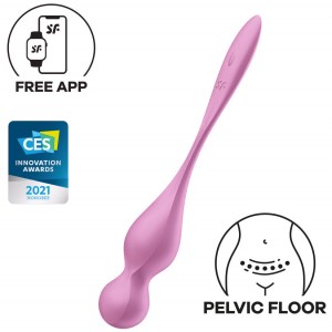 Вагинальные смарт-шарики с вибрацией Satisfyer Love Birds 1 розовые (иной угол)